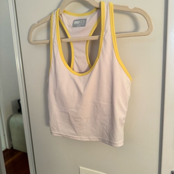 Beach Riot Yara Piped White & Yellow Top - Picture 6 of 7